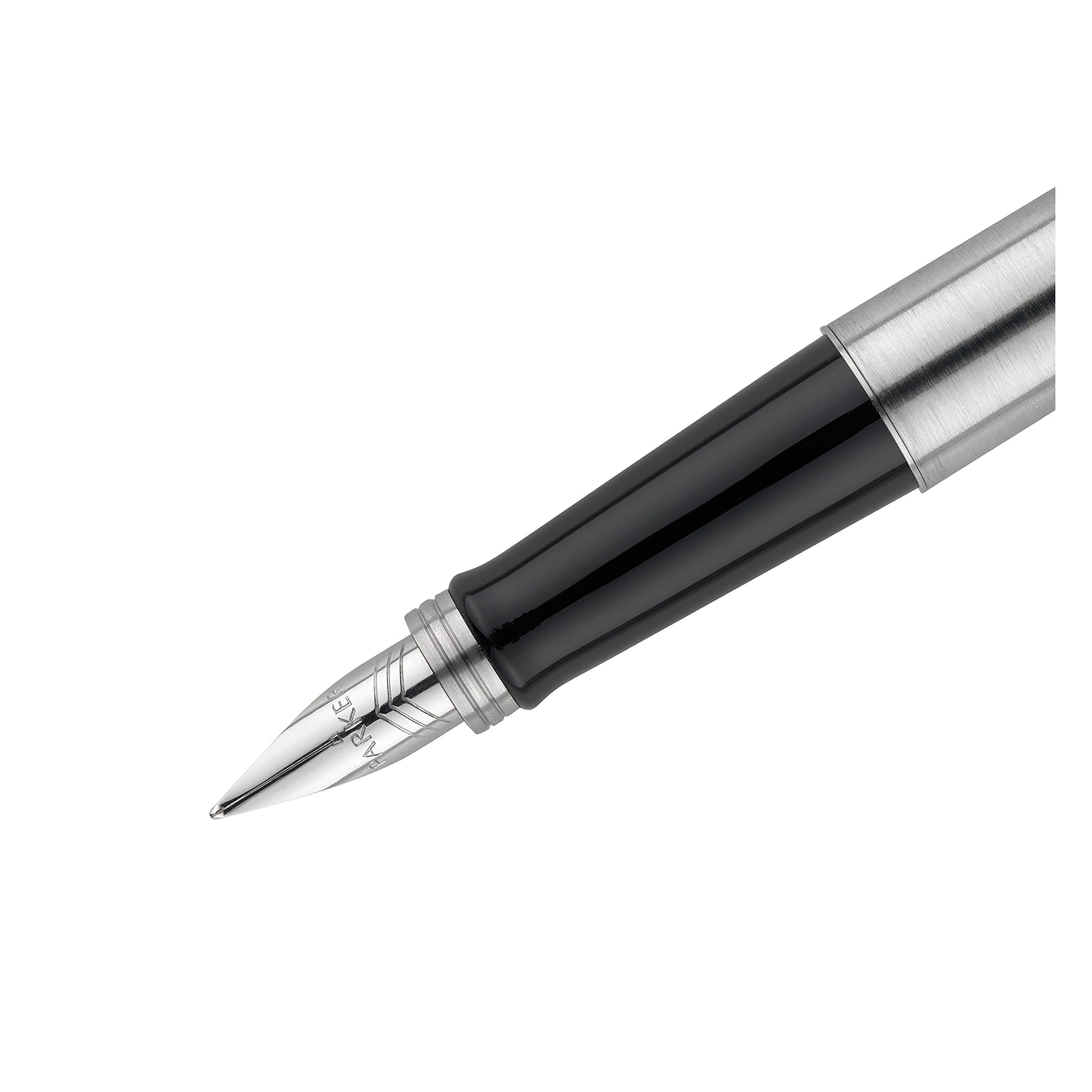 Parker Jotter Fountain Pen, Stainless Steel Body, Medium Point, Blue Ink, Includes Gift Box