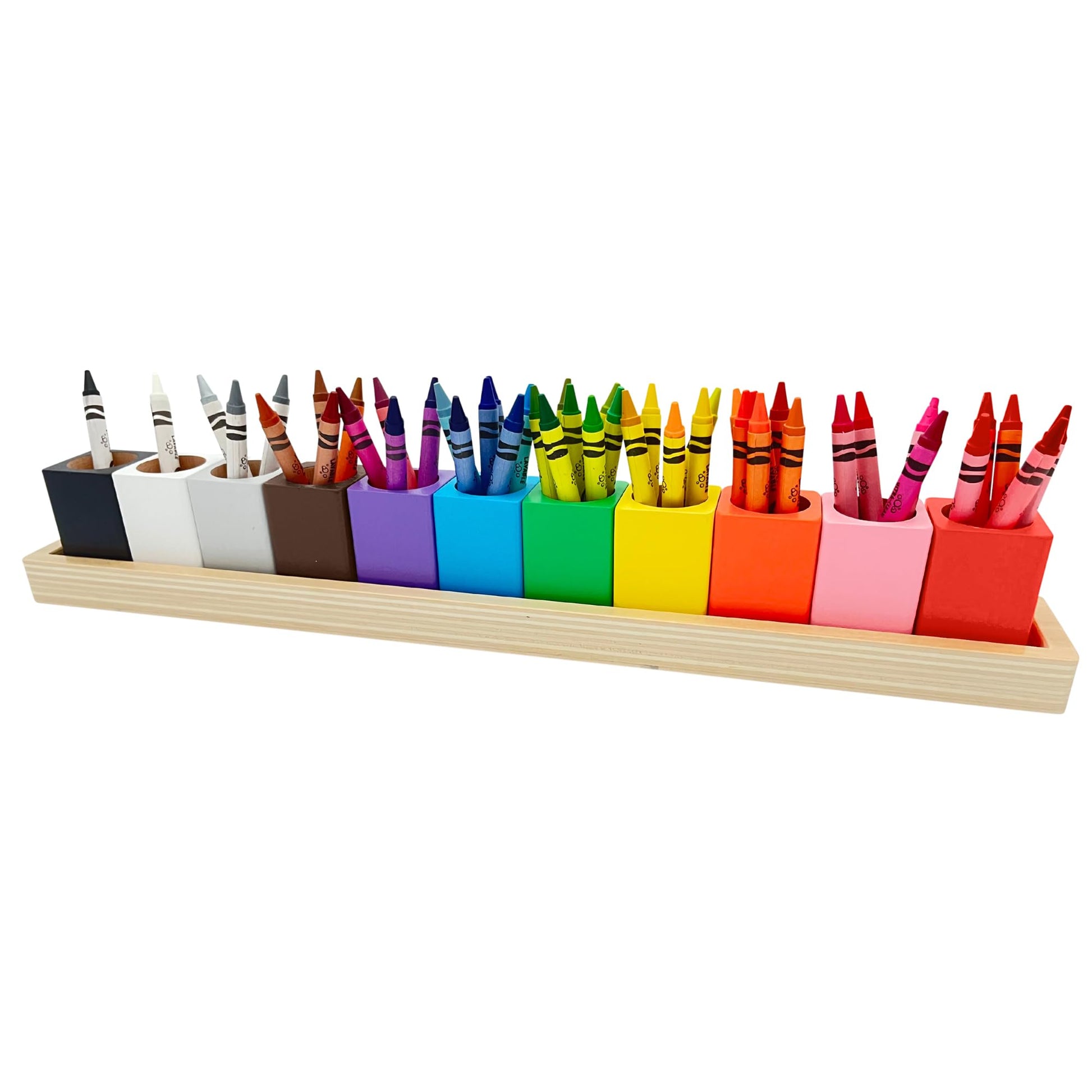OKKOSTAR Montessori Crayon Holder for Kids - Craft Supply Organizer - Classroom Storage Caddy Case