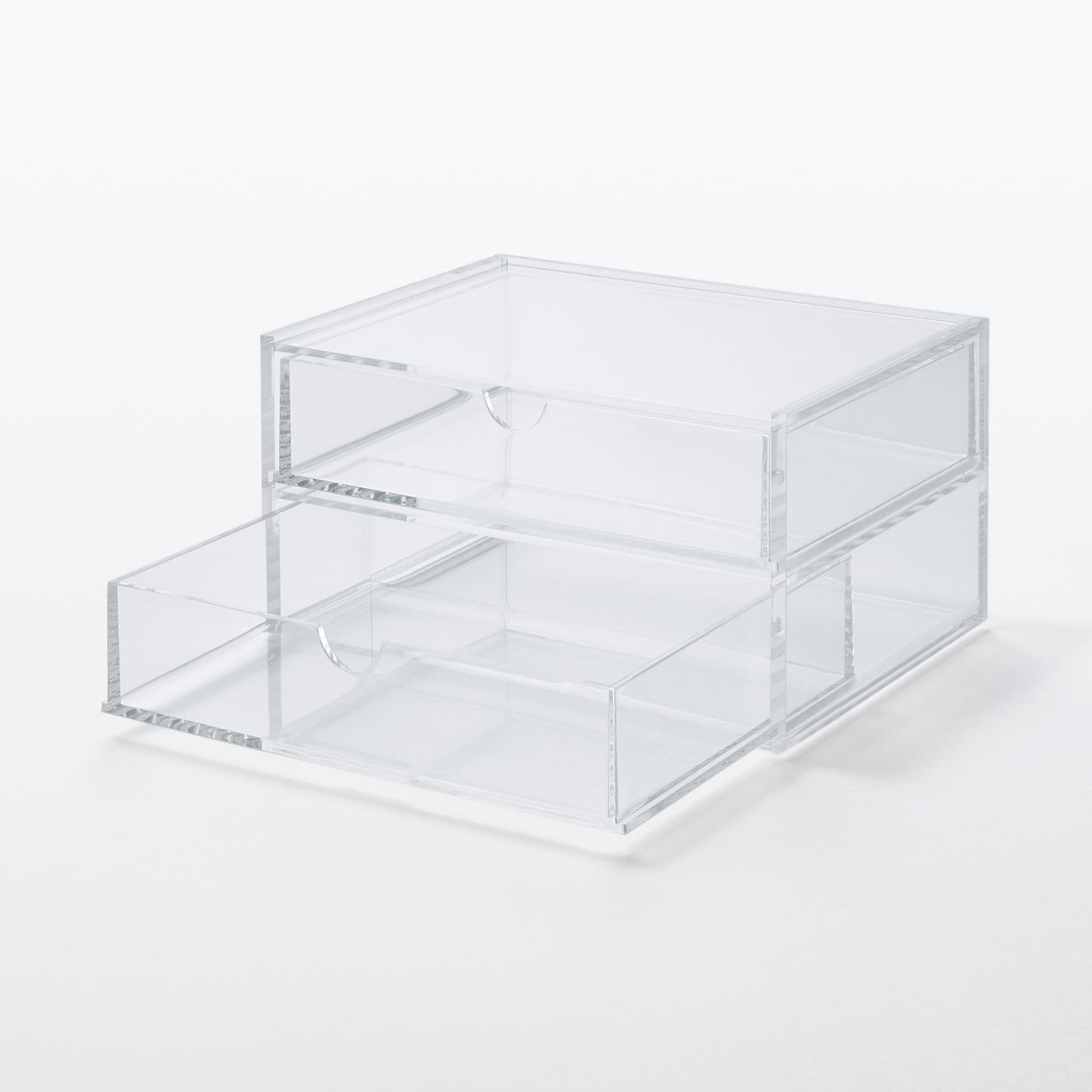 Muji Acrylic Stackable 2-Drawer Storage Case, Small,17.5 cm Width x 13 cm Depth x 9.5 cm Height