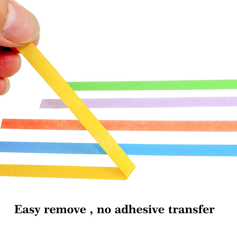 6Rolls Washi Masking Tape for DIY Nail Arts Drawing Pattern Making 2mm 2.5mm 3mm 4mm 5mm 6mm x 25m