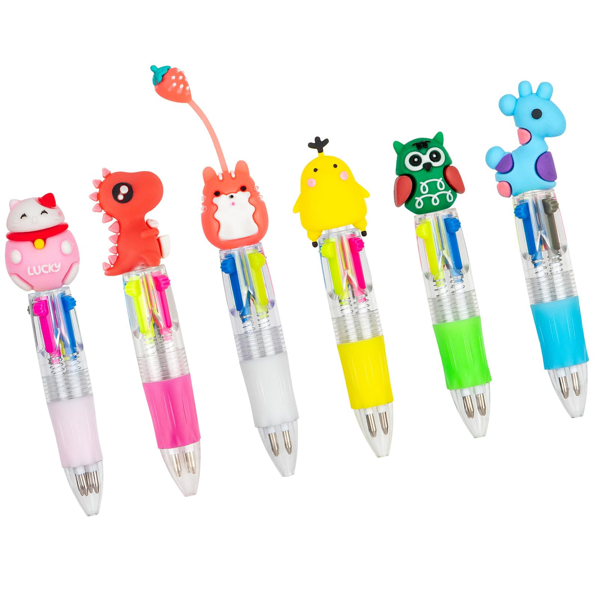 60-Pack Mini 4-in-1 Multicolor Ballpoint Pens for Kids, Bulk Party Favors