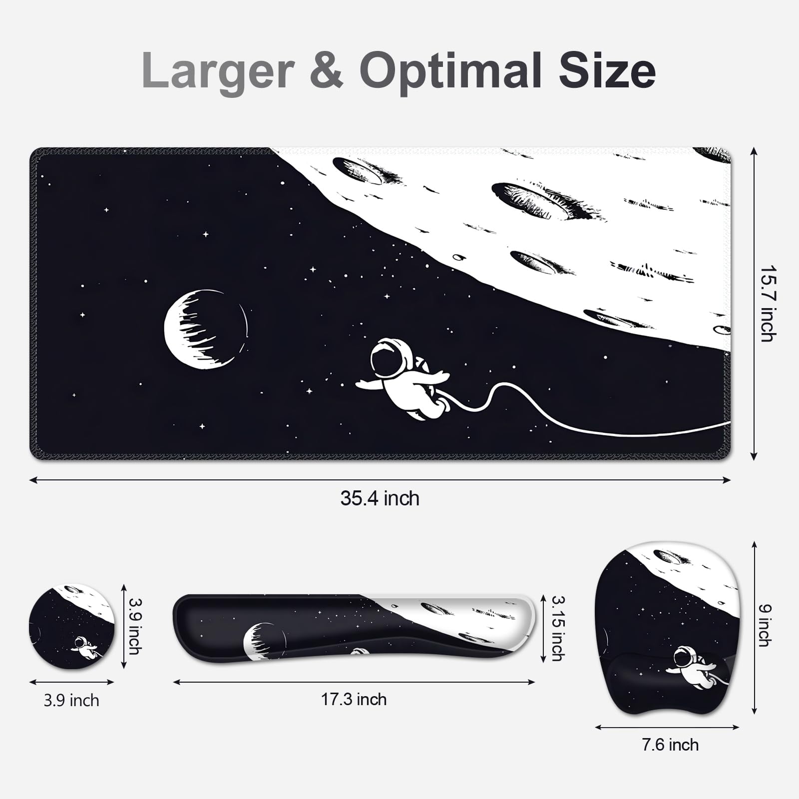 NXZGO Large Mouse Pad, Keyboard Wrist Rest Set, Ergonomic, Non-slip, Washable, Wrist Support