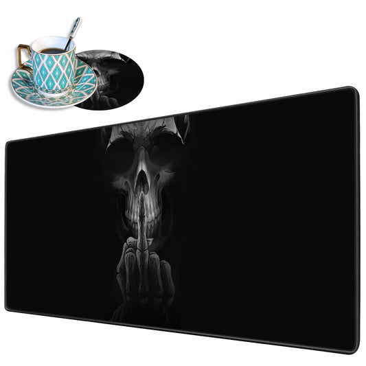 Desk Pad Mat Gaming Mouse Pads with Coasters, 31.5"x 11.8" XXL Large Computer Keyboard Mouse Mat