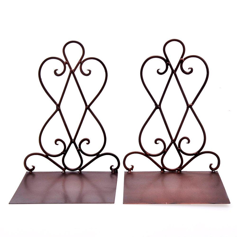 Artkingdome Vintage Metal Bookends for Heavy Books, Non-Slip Book Stoppers for Shelves, Farmhouse