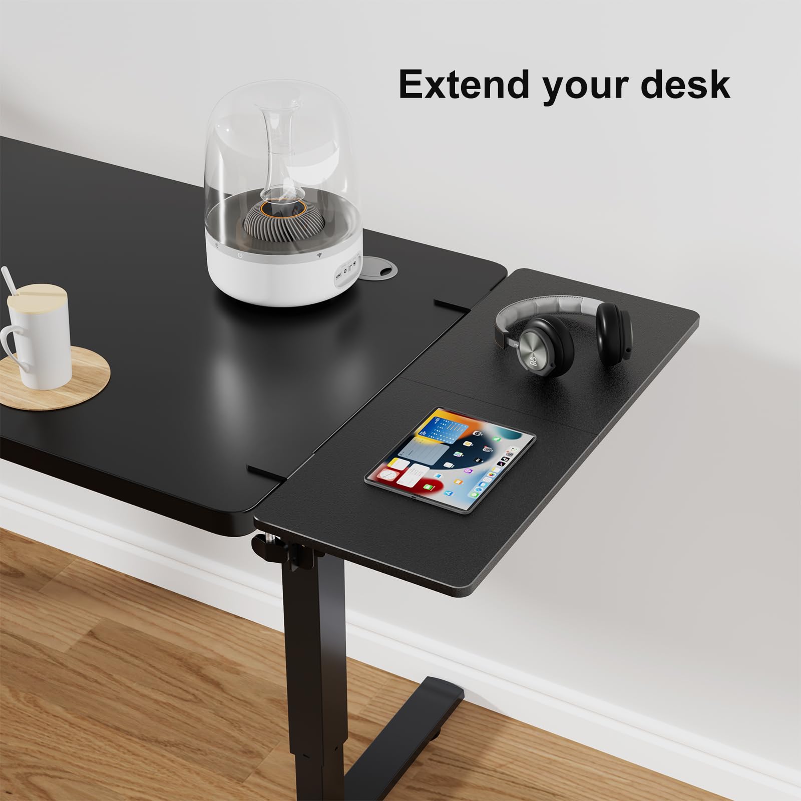 Suptek Clamp-on 9.5 x 23.6 inch Desk Extender, Wrist Support, Foldable Keyboard Tray Platform