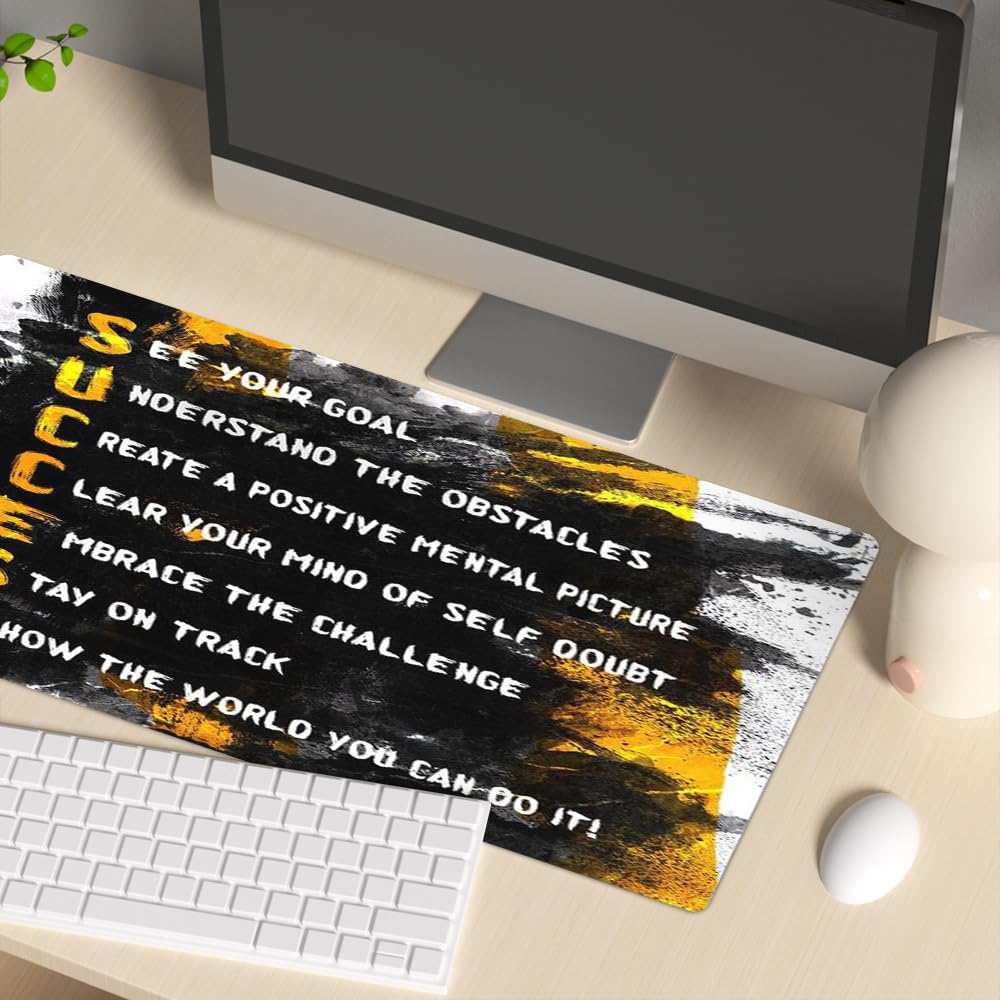 Reateforin Success Motivational Desk Mat, Big Desk Pad, XXL Extended Gaming Mouse Pad, Large Mouse