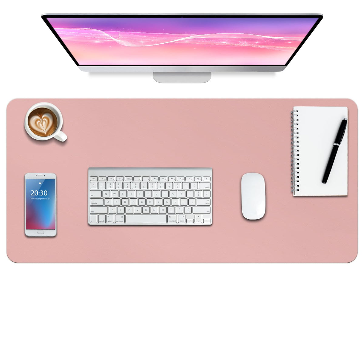 Boutilon Leather Desk Pad Protector,Non-Slip Mouse Pad,Laptop Desk Pad,Office Mouse Mat,Waterproof