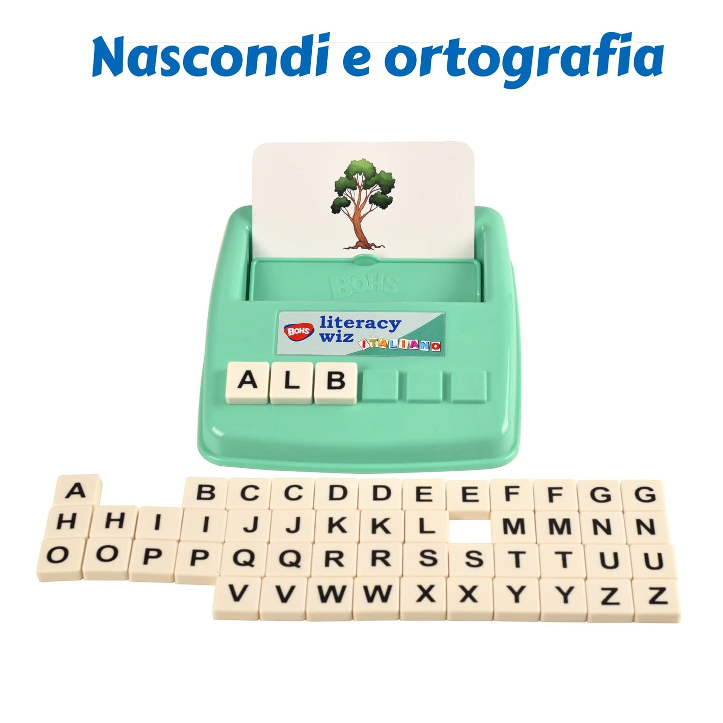 BOHS Italian Flash Cards for Kids, 60-Card Spelling and Language Game