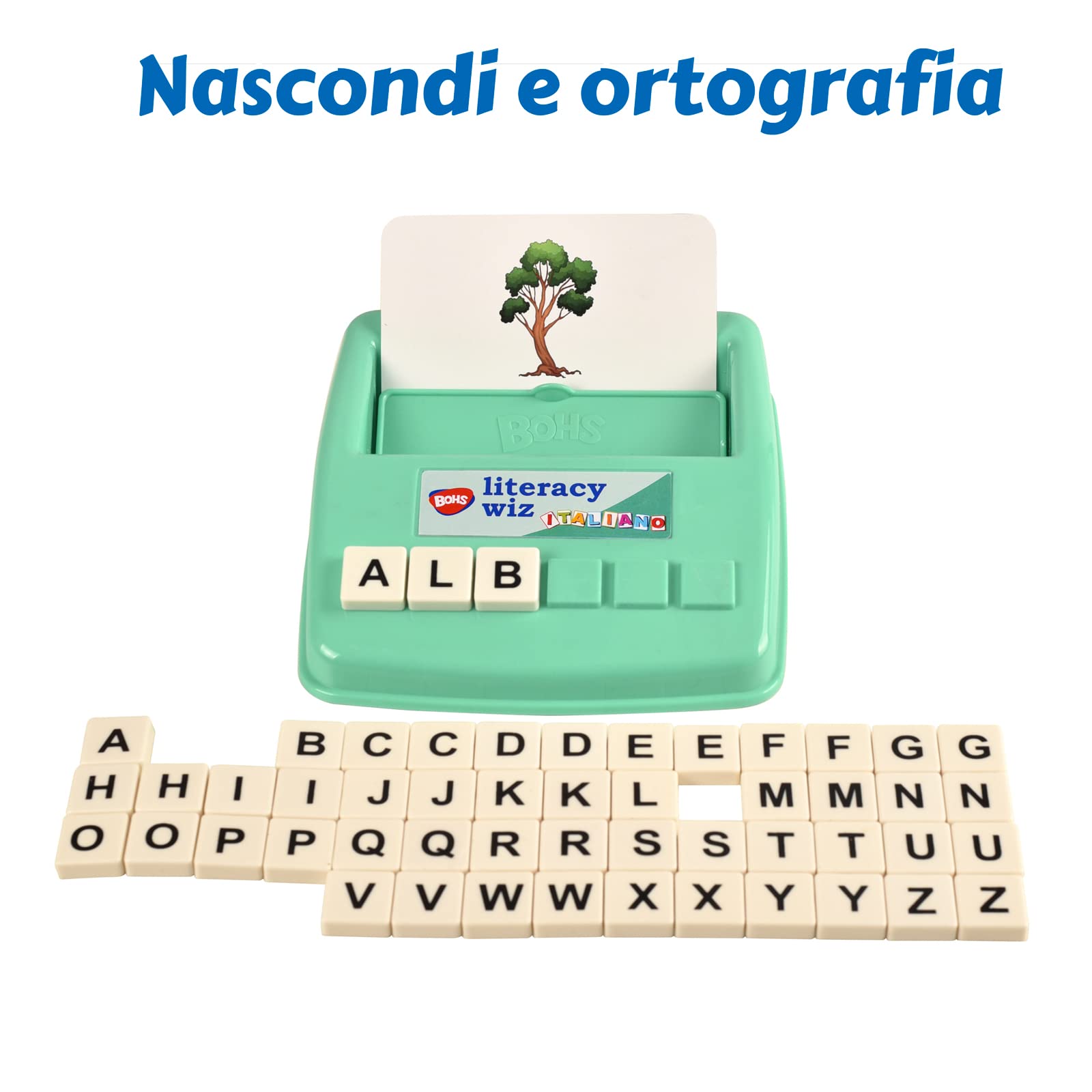 BOHS Italian Flash Cards for Kids, 60-Card Spelling and Language Game