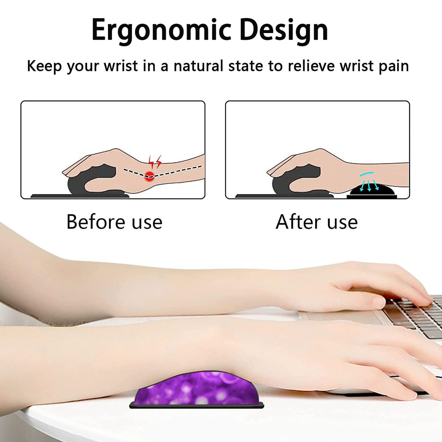 Large Mouse Pad, Extended Office Desk Pad 31.5x11.8in, Ergonomic Memory Foam Mouse Wrist Rest