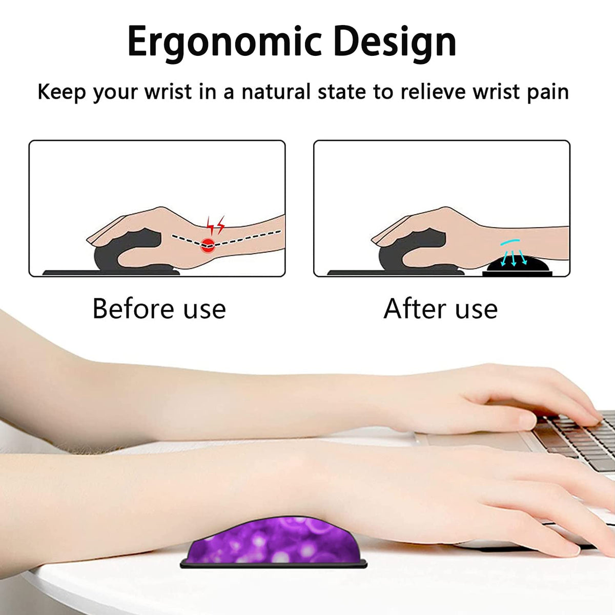 Large Mouse Pad, Extended Office Desk Pad 31.5x11.8in, Ergonomic Memory Foam Mouse Wrist Rest