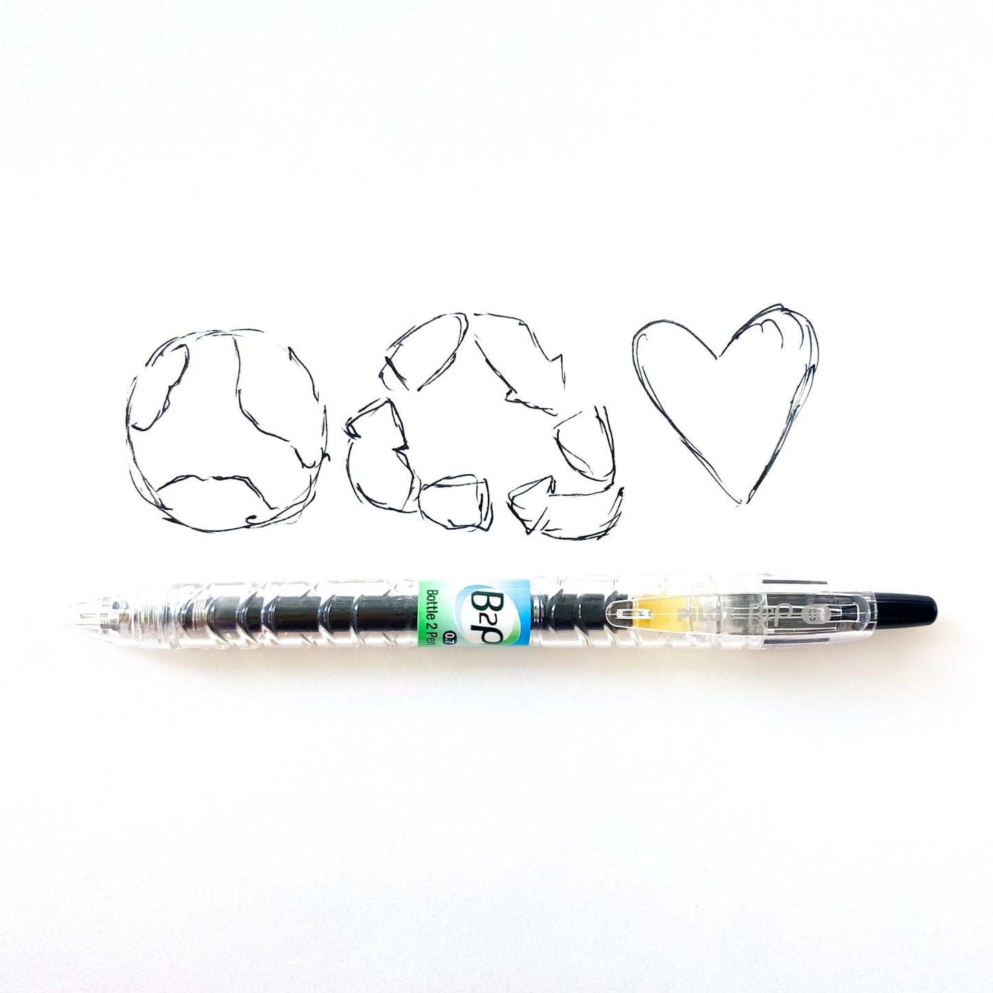 PILOT B2P Colors Gel Pen, Fine Point 0.7mm, Black, 12-Pack