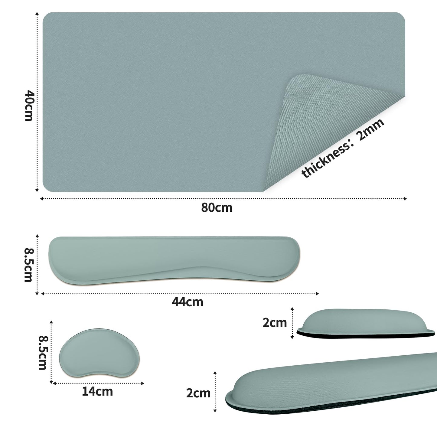Meetcolor Desk Mat Set,3-in-1 Mouse Pad with Wrist Rest and Keyboard Pad