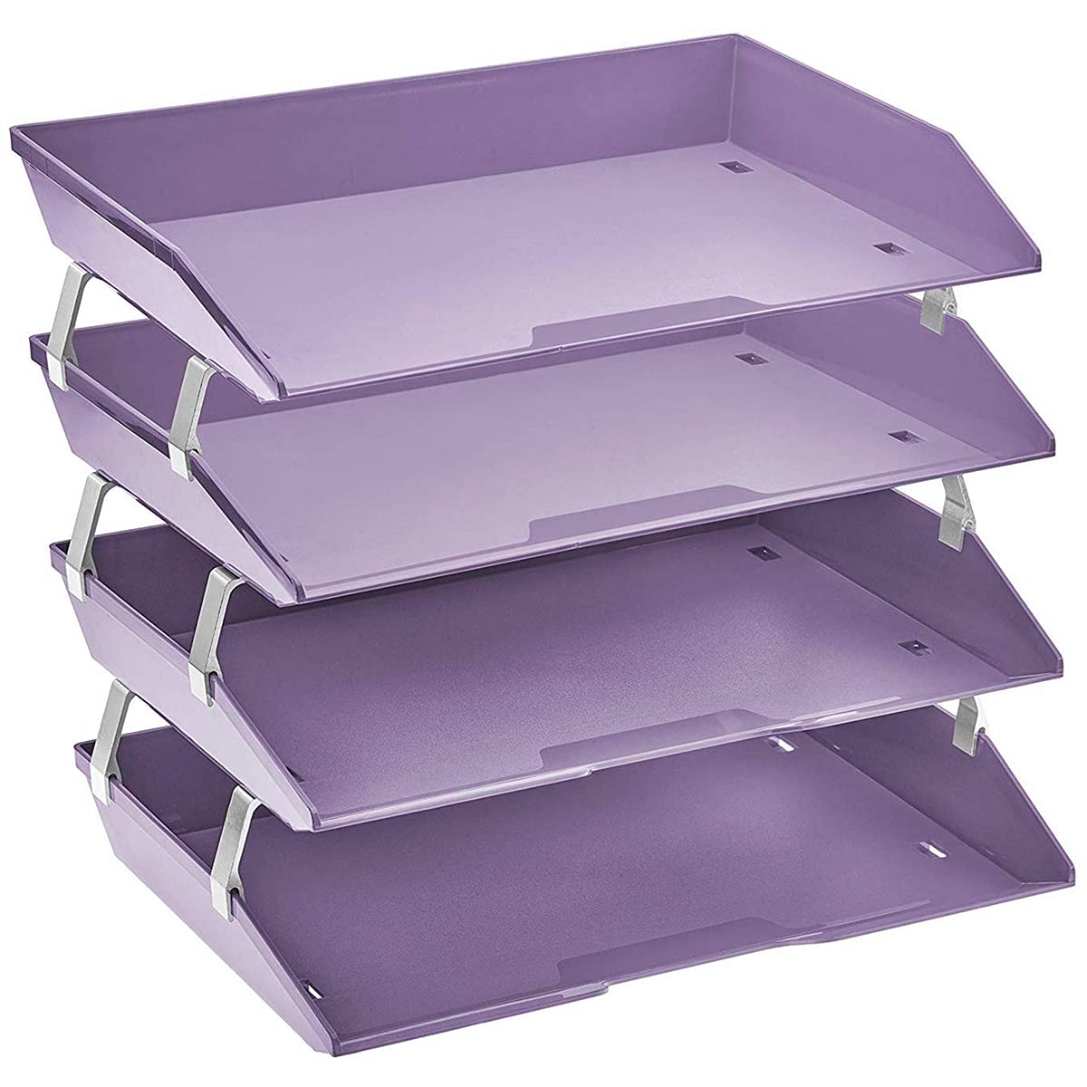 Acrimet Facility 4 Tier Letter Tray, Side Load, Letter Size/A4, Desktop File Organizer, Plastic