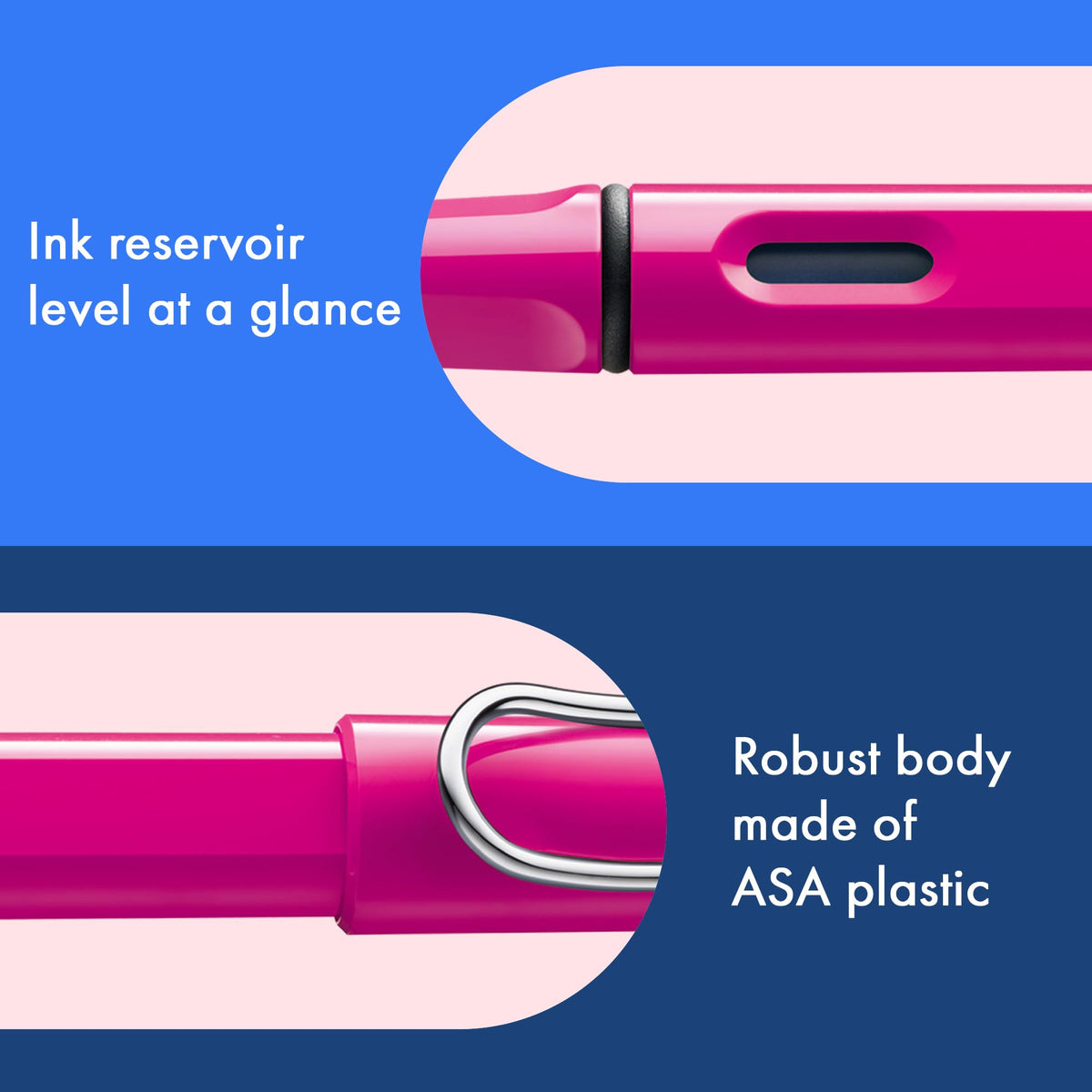 LAMY safari pink - Fountain Pen with ergonomic grip & polished steel nib in size F - ideal for any
