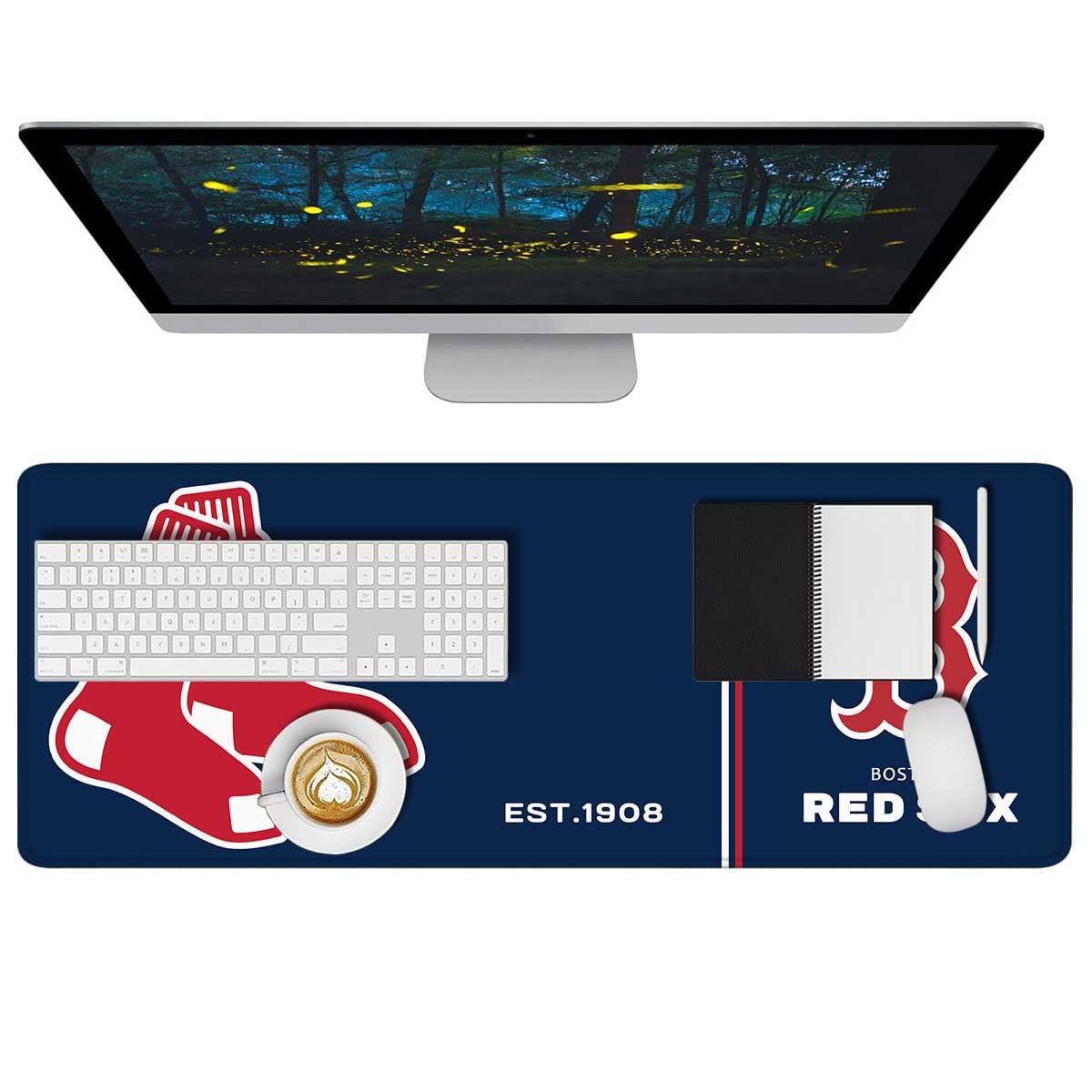 Baseball Mouse Pad Extended Large Gaming Desk Pad 31.5 x 11.8 Inch, XL Mousepad Topographic Mouse