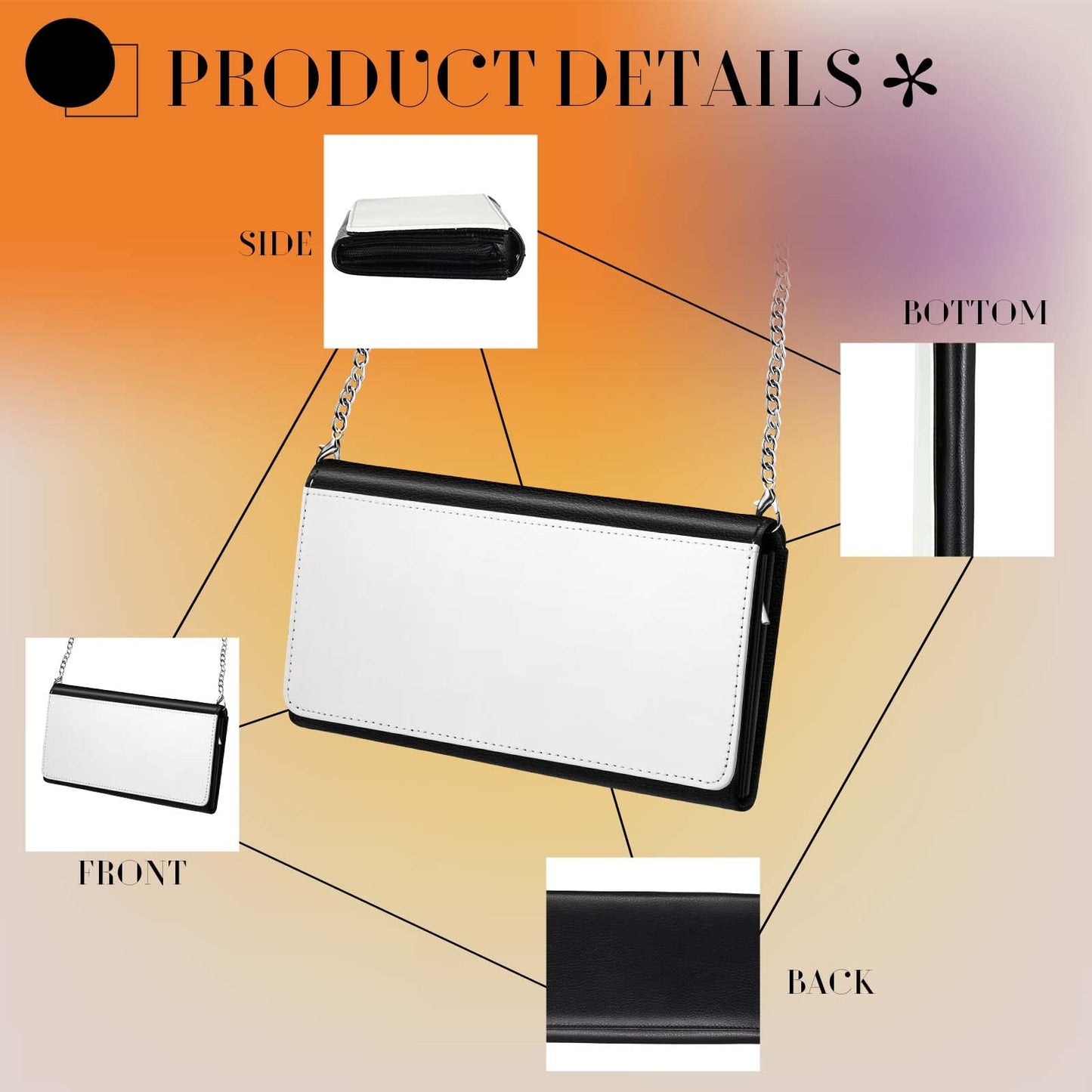 LEIFIDE Sublimation Blank Wallet for Women Heat Transfer DIY Pattern White 5 Mezzanine Purse Makeup
