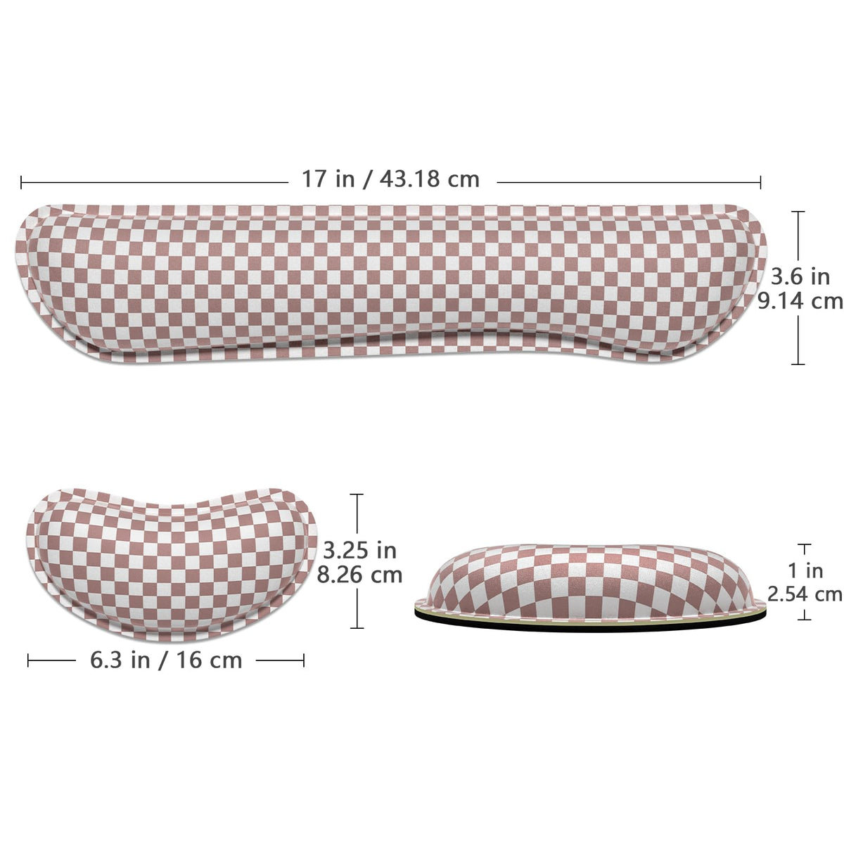 Dapesuom Enlarge Keyboard Wrist Rest Set,Memory Foam,Non-Slip,Dusty Rose