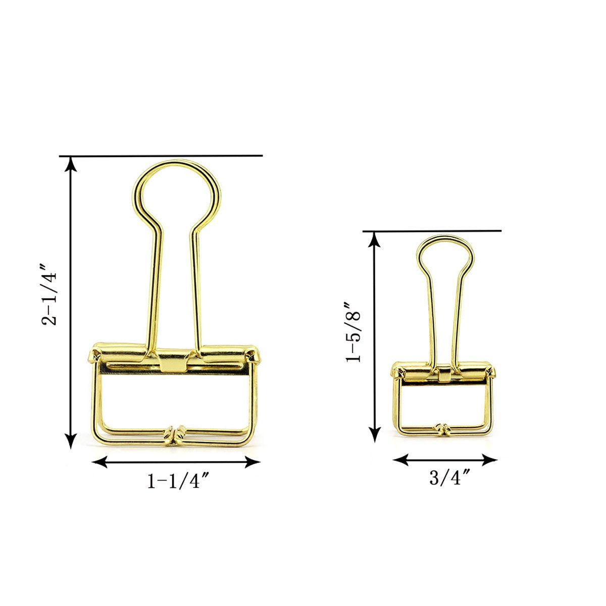 RuiLing 40-Pack Multi-purpose Metal Wire Binder Clip Set,20pcs 2.25 Inch & 20pcs 1.57 Inch Paper