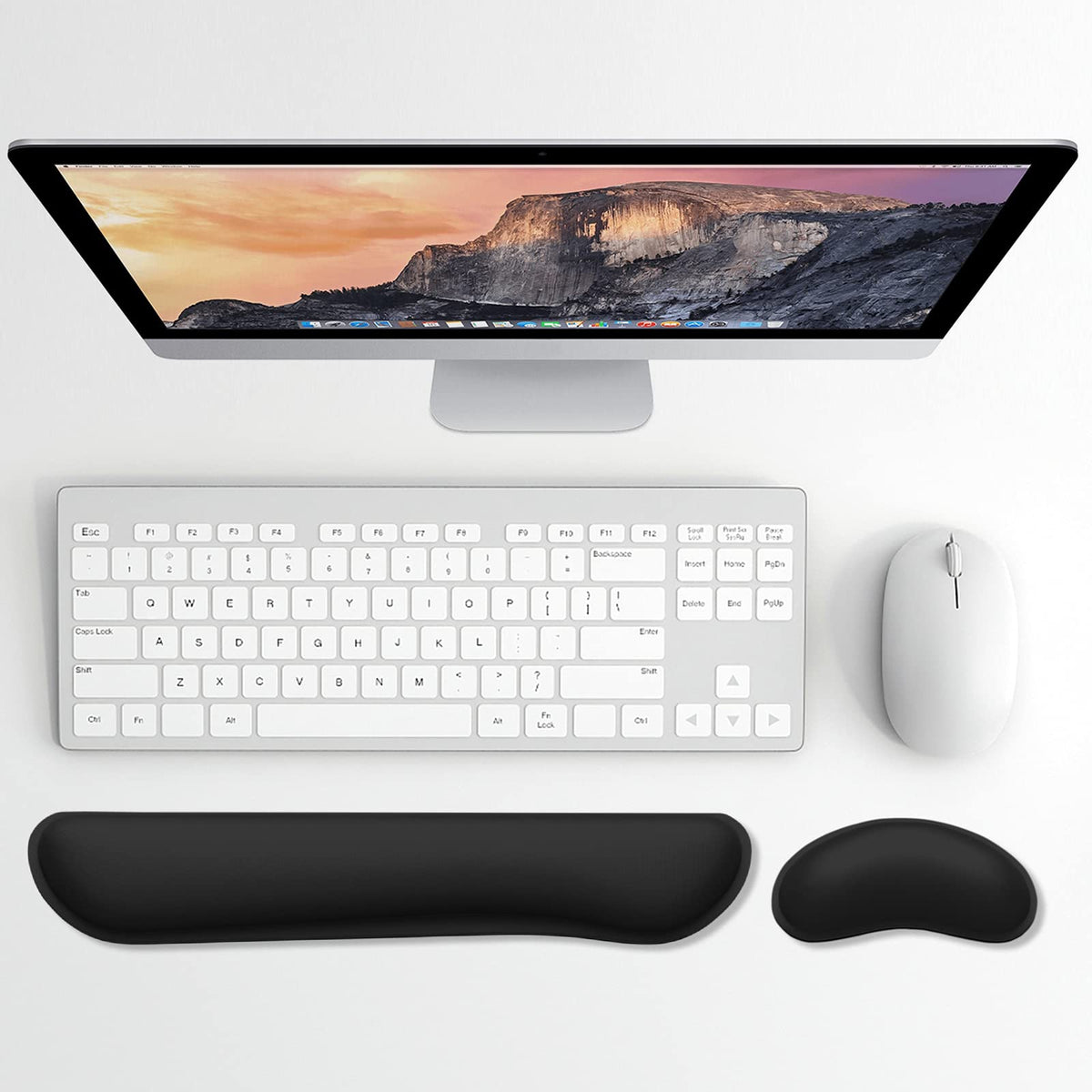 Dapesuom Enlarge Keyboard Wrist Rest, Memory Foam Wrist Cushion for Desk Mats Support, Cute Typing