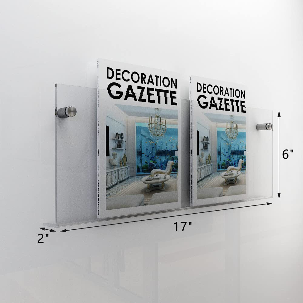 ROYALITA 2-Pack Acrylic Magazine Holder Display Records Holder, 17 Inch