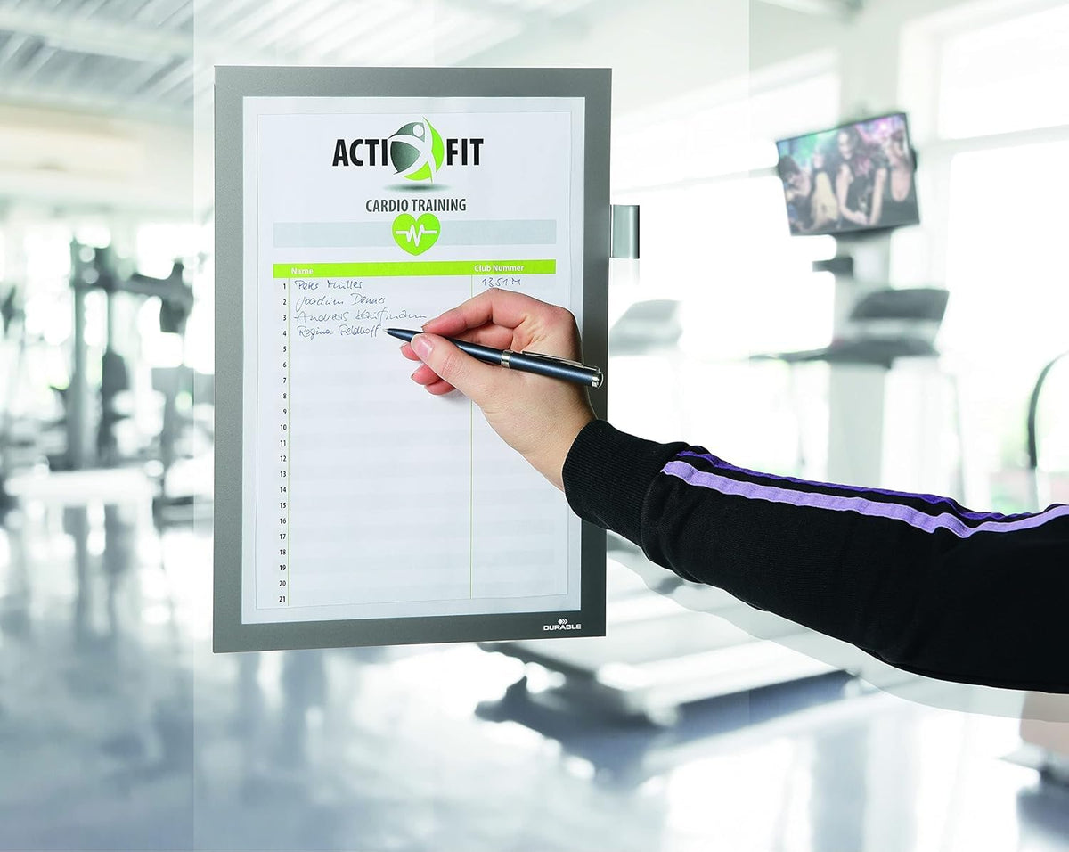 Durable Magnetic Frame Duraframe Note A4, Silver, Self-Adhesive