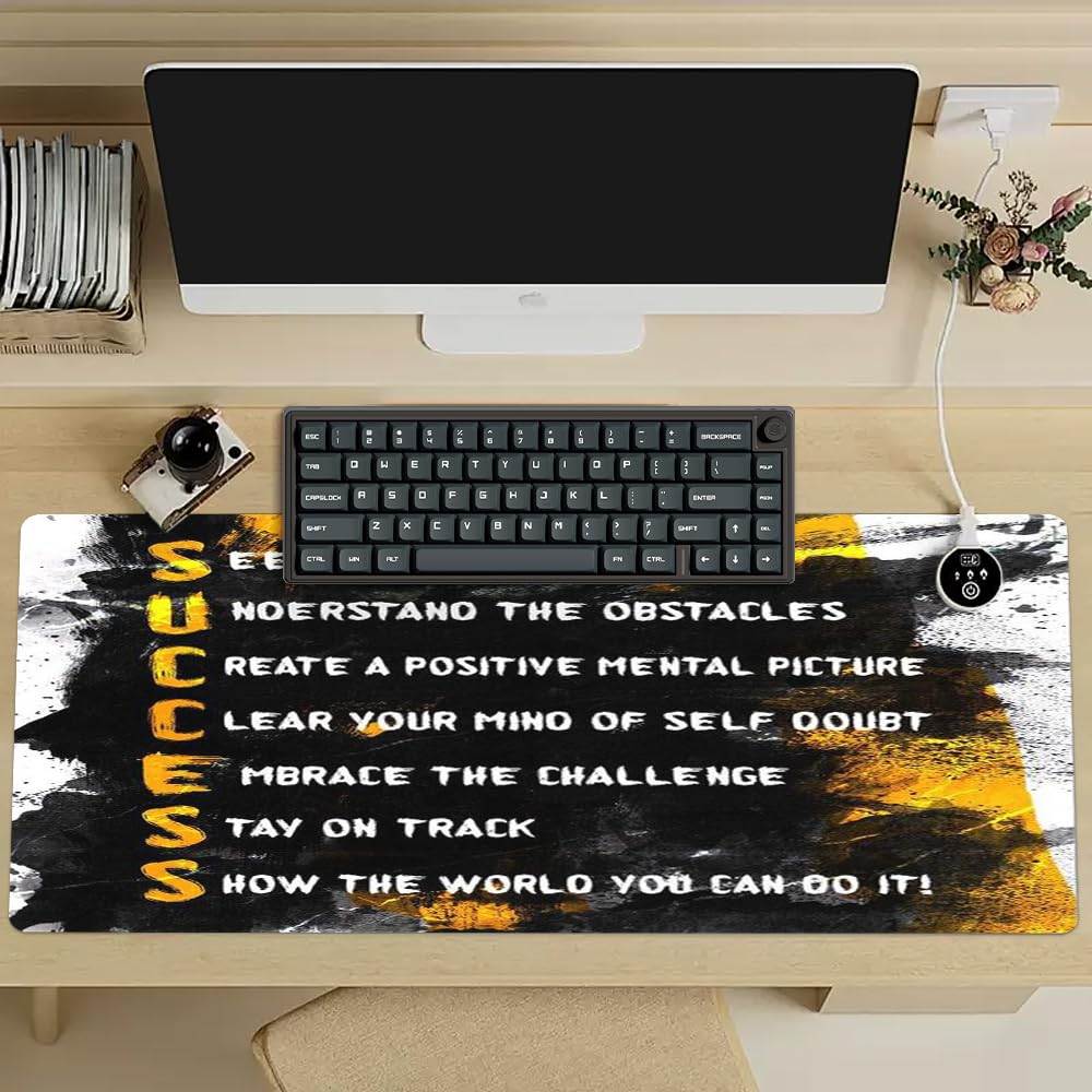 Reateforin Success Motivational Desk Mat, Big Desk Pad, XXL Extended Gaming Mouse Pad, Large Mouse