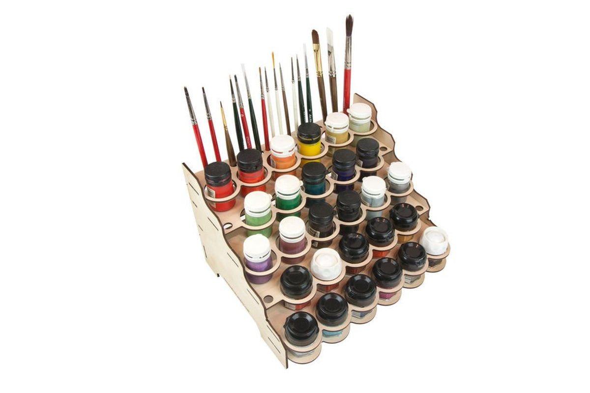 The Broken Token Modular Paint Rack w/ 35mm Holes - Multiple Organizer for Paint Bottles, Pots, and