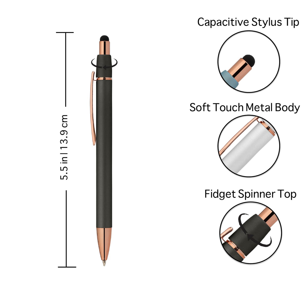 ExpressDesigns Fidget Pen for Adults - 2 Pack Stress Relief Pens with Gift Box - ADHD Anxiety