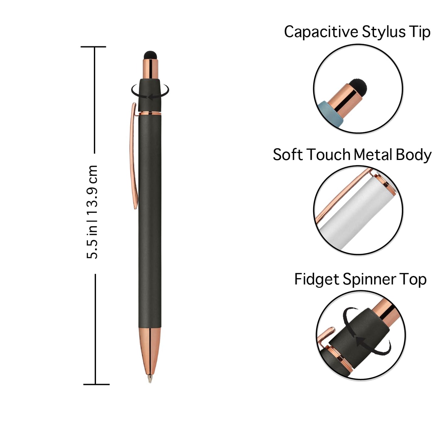 ExpressDesigns Fidget Pen for Adults - 2 Pack Stress Relief Pens with Gift Box - ADHD Anxiety