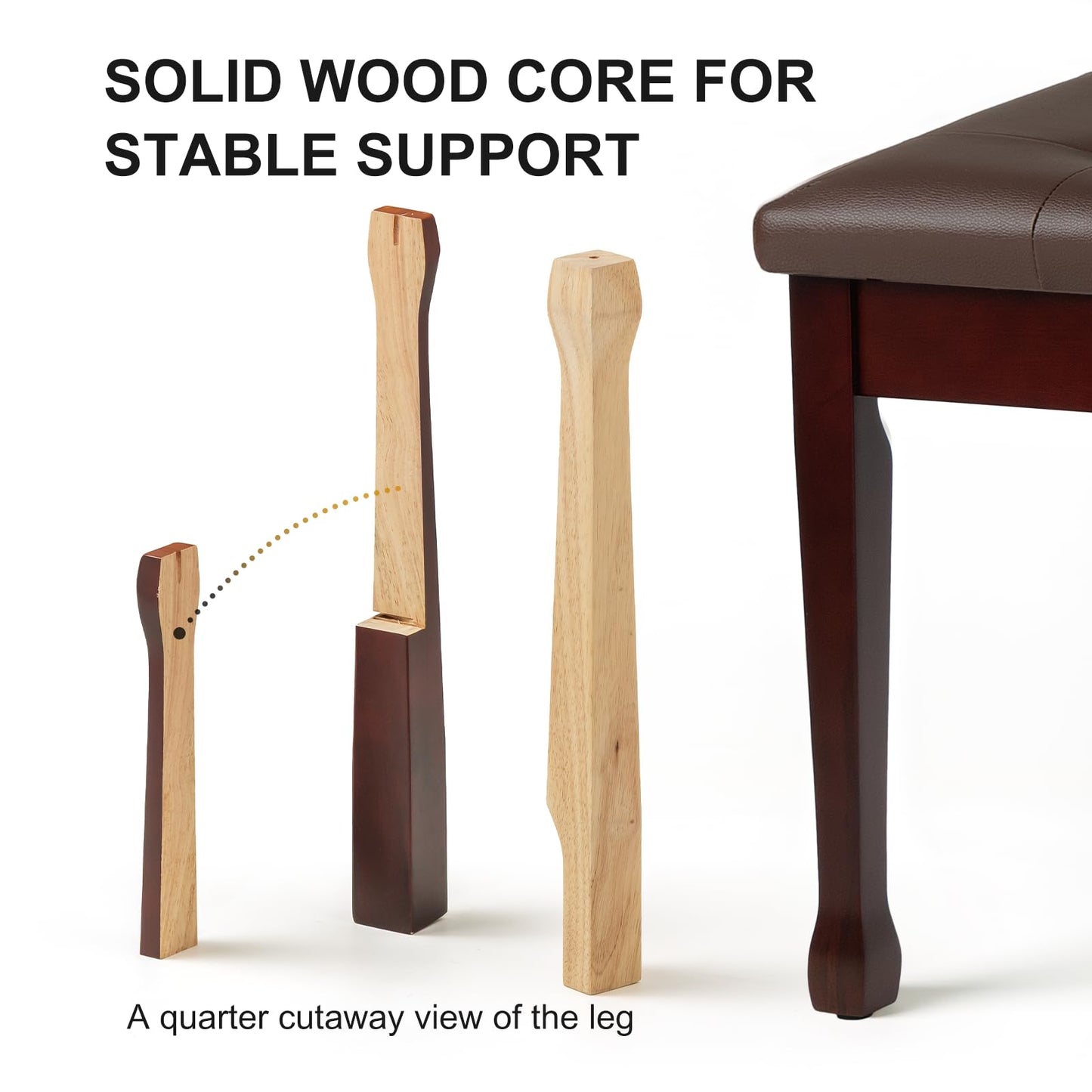 FILISITE Duet Piano Bench with Storage, Wooden Piano Stool with Waterproof Padded Cushion, Bench