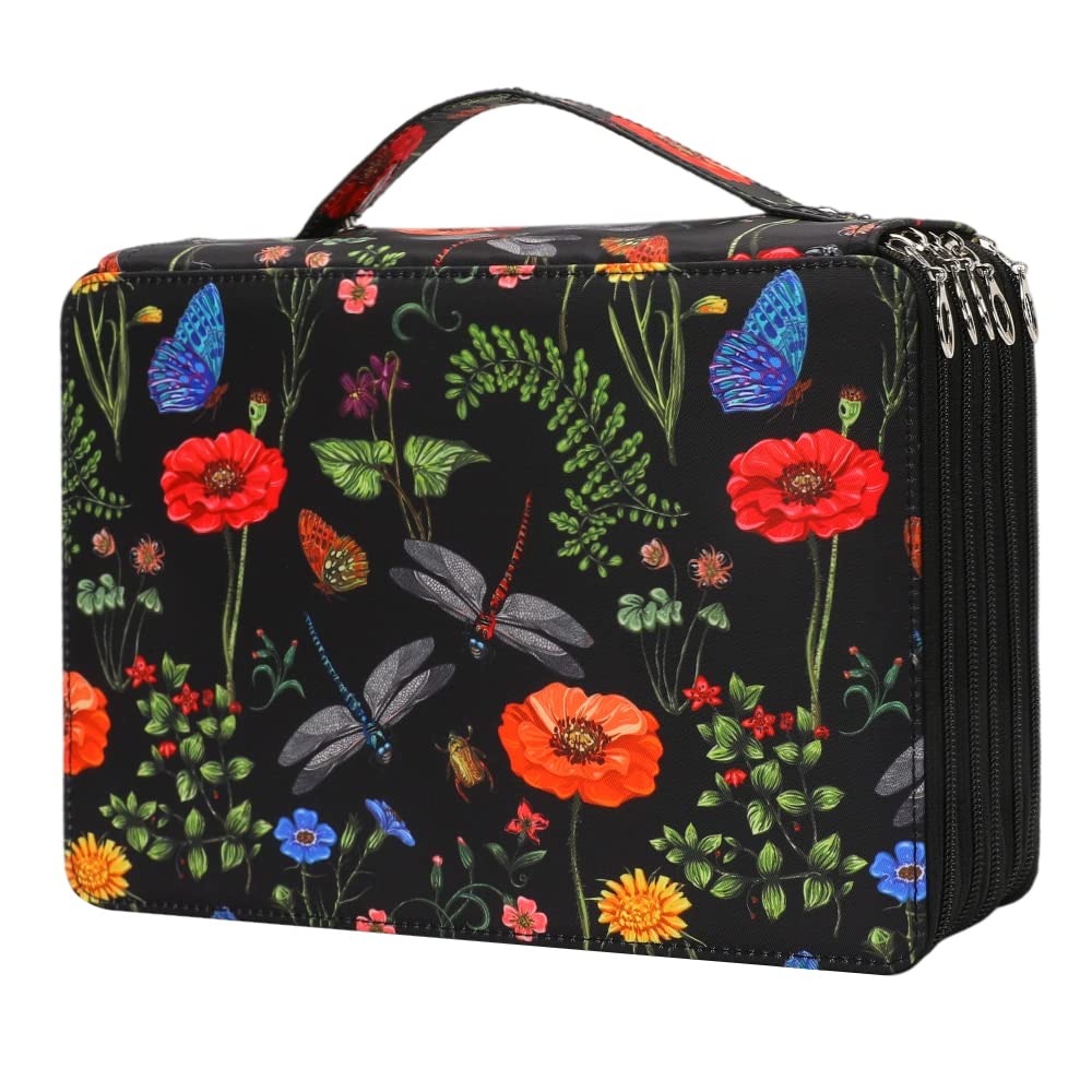 Vomgomfom Colored Pencil Case - 252 Slots Pencil Holder with Zipper Closure Twill Fabric Large
