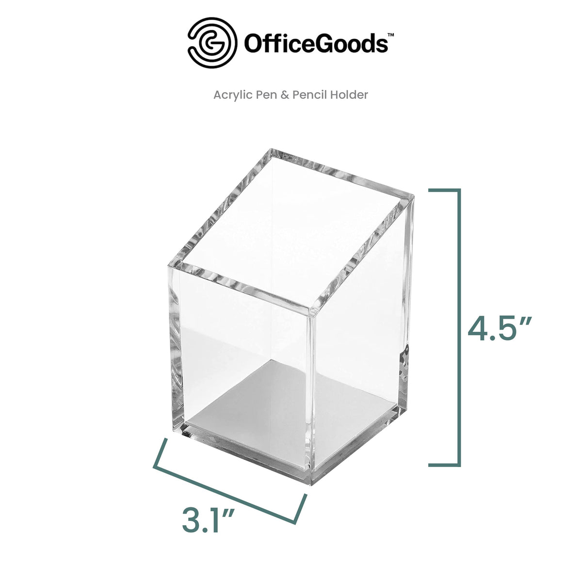 OfficeGoods Acrylic Pen and Pencil Holder, Silver