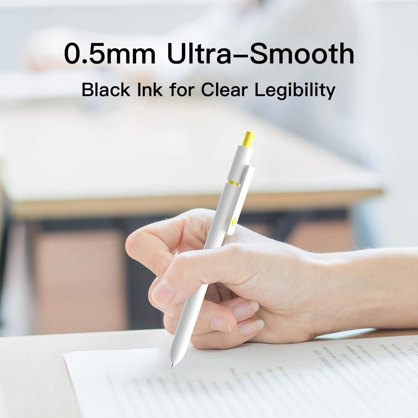 White Gel Pens,0.5mm Fine Point Tip,Quick Drying Ink, Aesthetic Cute Office School Supplies Gifts
