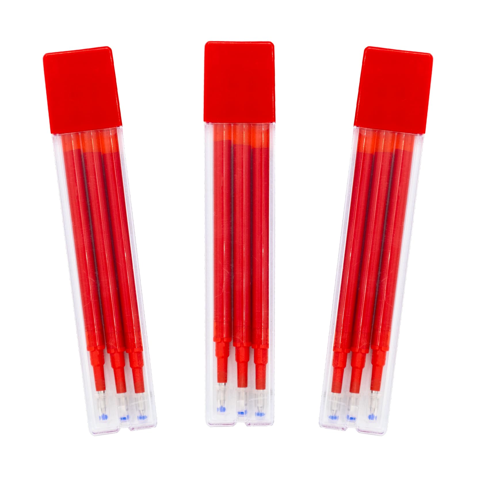 RAYLU PAPER - Retractable Erasable Pen, Gel Ink, 1.0 mm Tip and 0.7 mm Line (Pack of 3 Red Refills