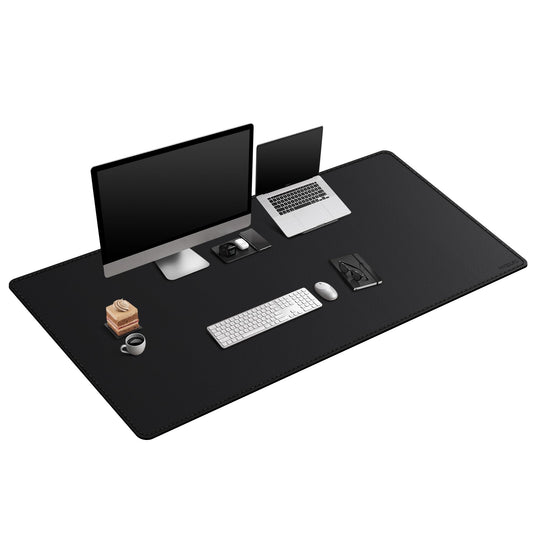 Mydours Giant Desk Mat, 63 x 28-inch Extended PU Leather Desk Pad, (Black)