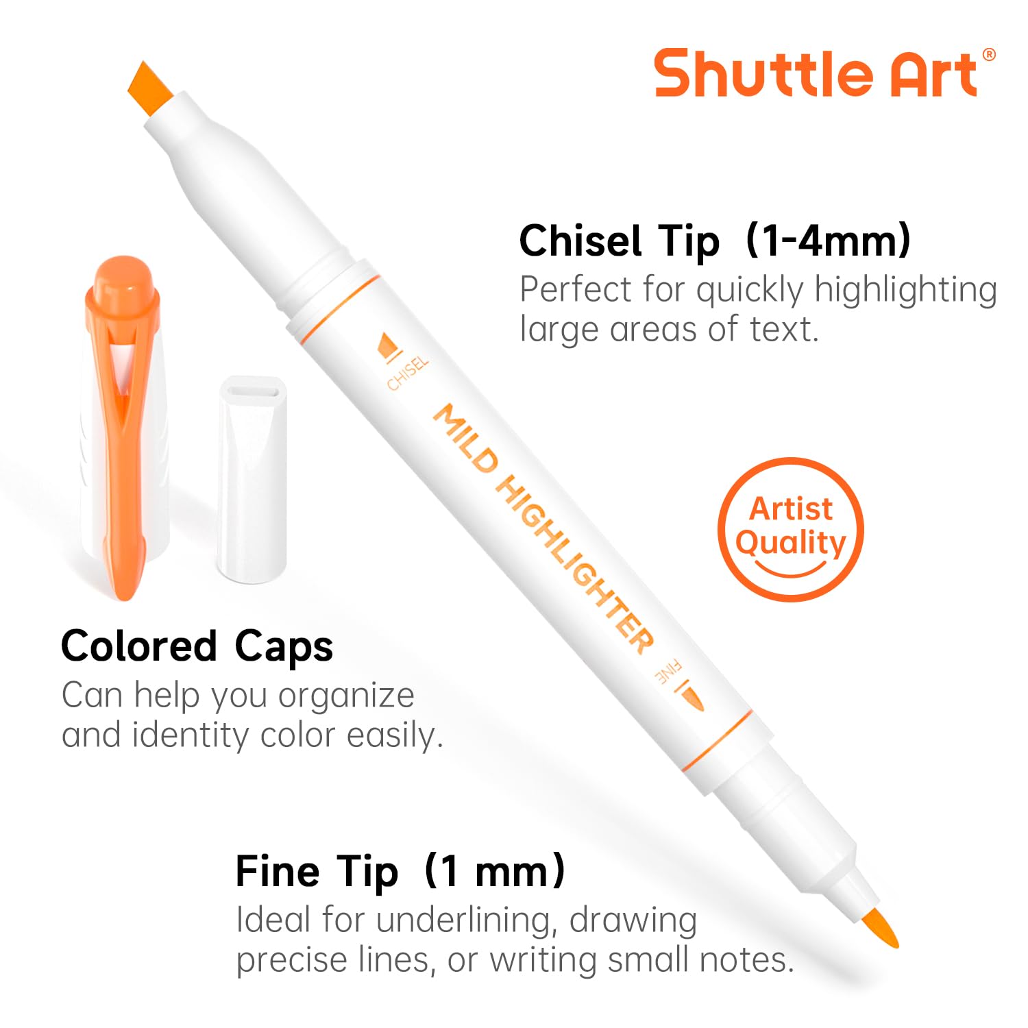 Shuttle Art 30 Colors Highlighters, Pastel Highlighter Pens Assorted Colors, Dual Tip Mild Color