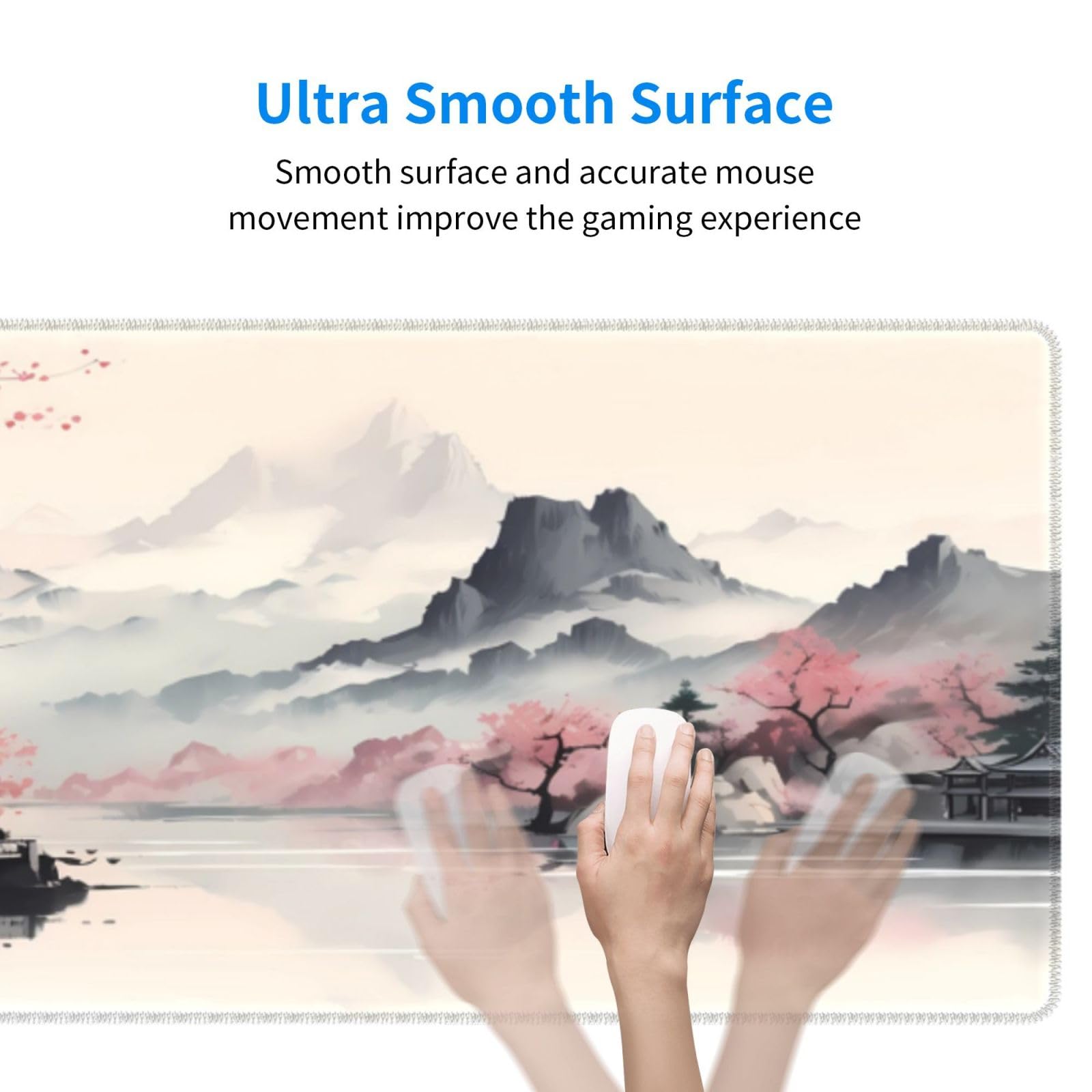 Gaming Mouse Pad Desk Pad,Extended Big Mouse Pad,31.5x11.8 Inch Long Computer Keyboard Mouse Mat