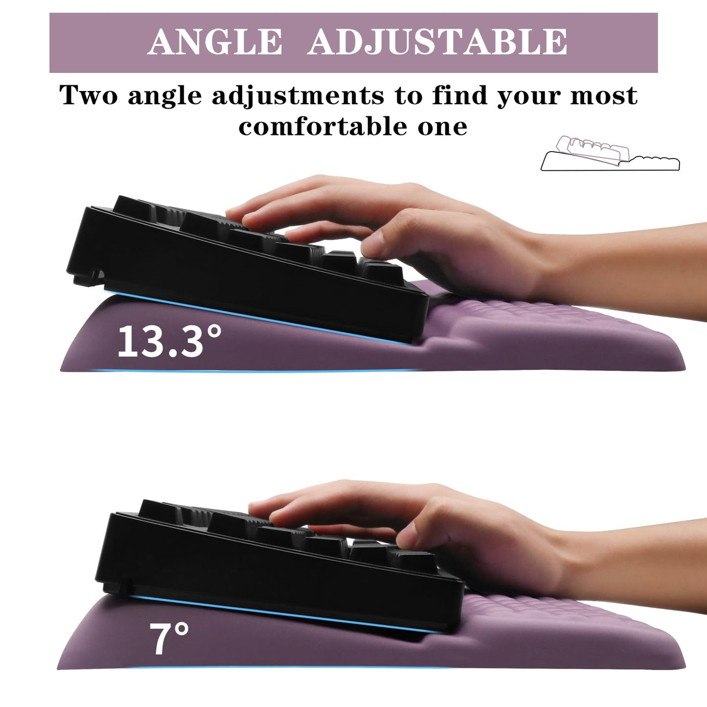 Computer Keyboard Stand with Wrist Rest Support Pad, Purple