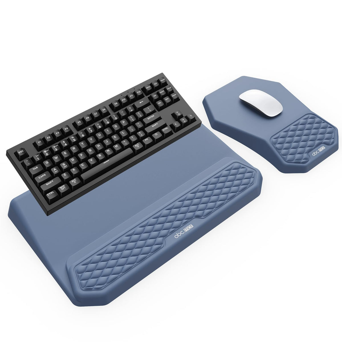 3-in-1 Ergonomic Keyboard Stand with Wrist Rest & Mouse Pad Set, Blue