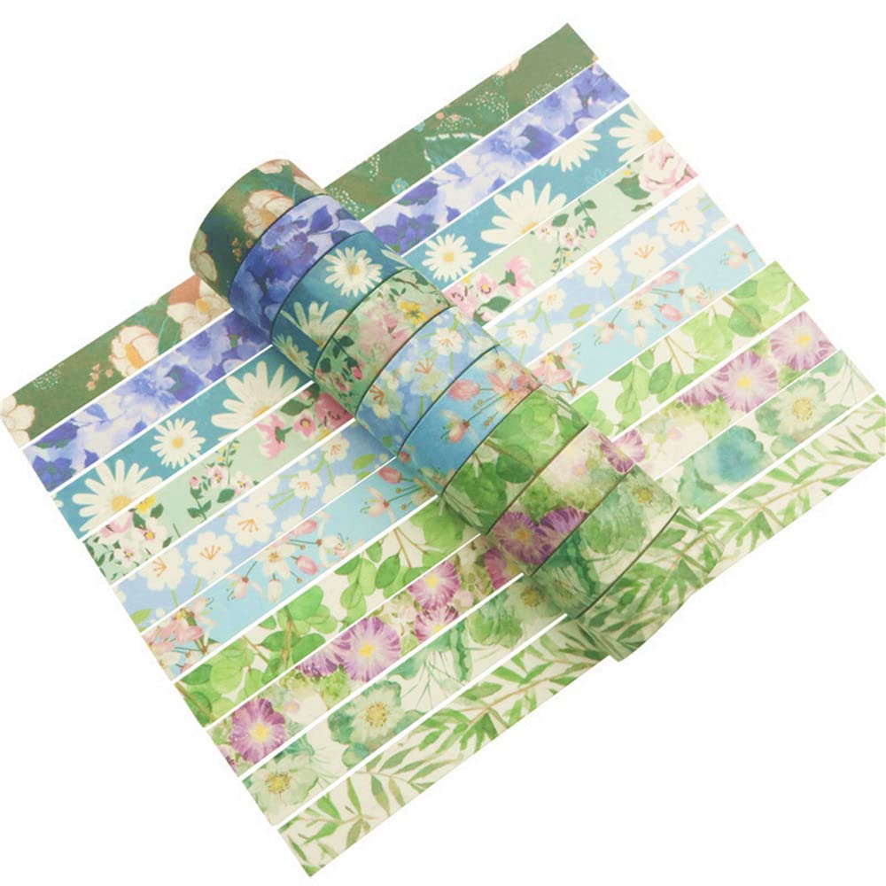 VIVIQUEN 20 Rolls Flower Washi Tape Set, 15mm Floral Washi Tape for Bullet Journal, Masking