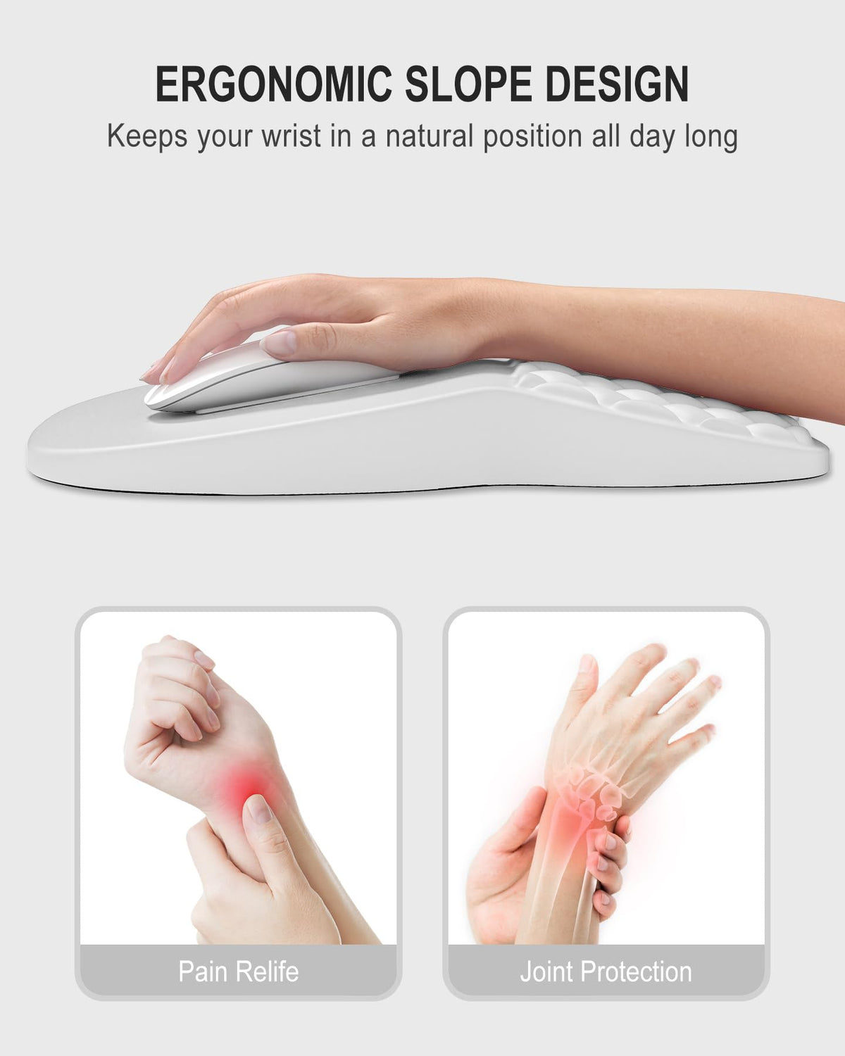 Auhoahsil Ergonomic Mouse Pad with Wrist Rest, Comfortable Slope Computer Mouse Mat with Wrist