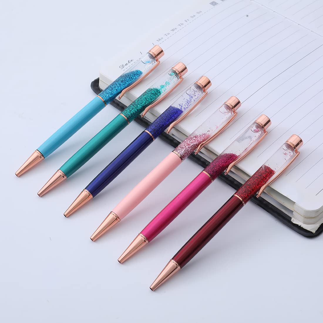 Oddmoal Fancy Metal Ballpoint Pens Floating Glitter Dynamic Liquid Sand Pen for Office Supplies