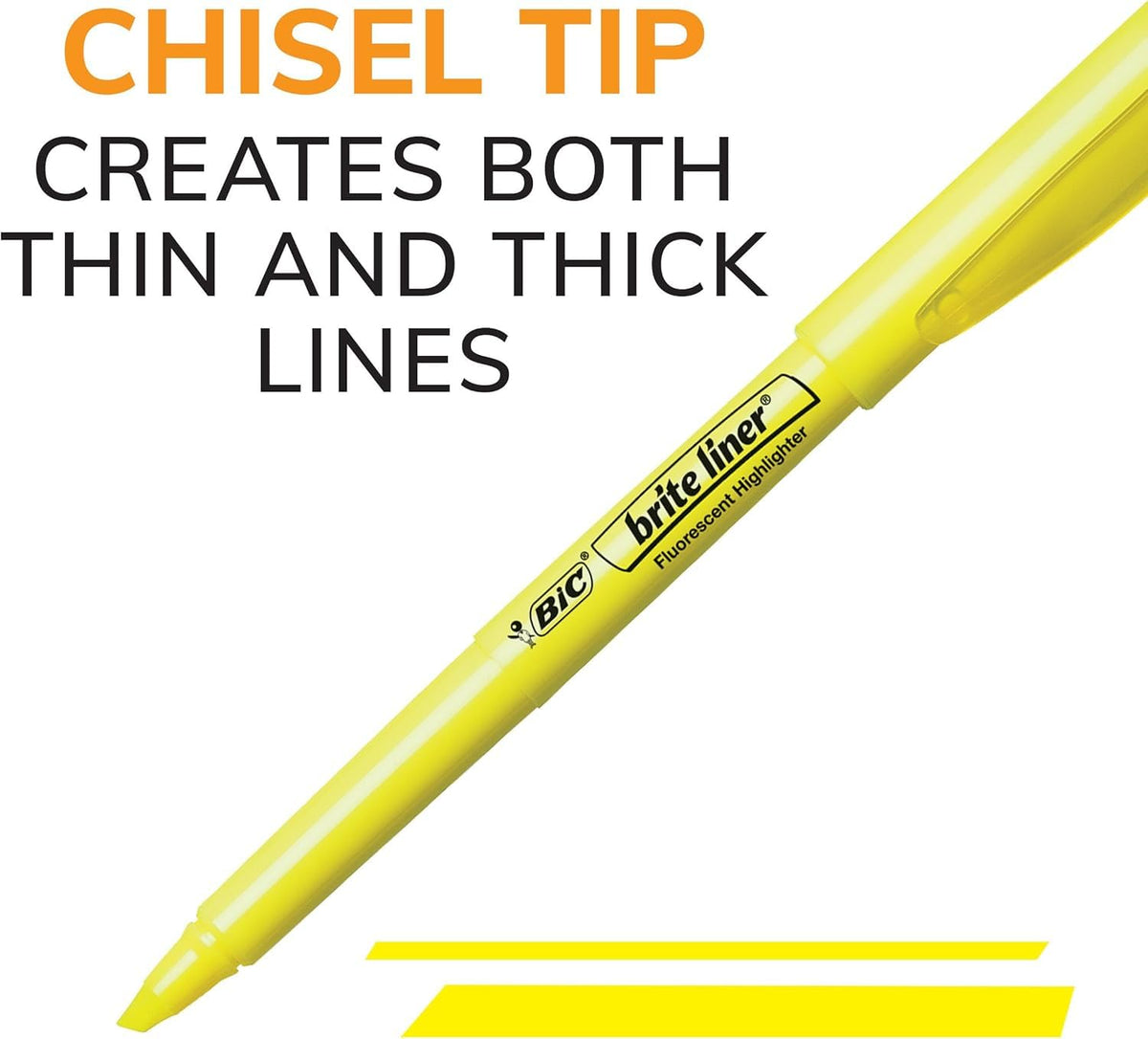 BIC Brite Liner Colored Highlighters, Chisel Tip, 5 Assorted Colors 48 Pack