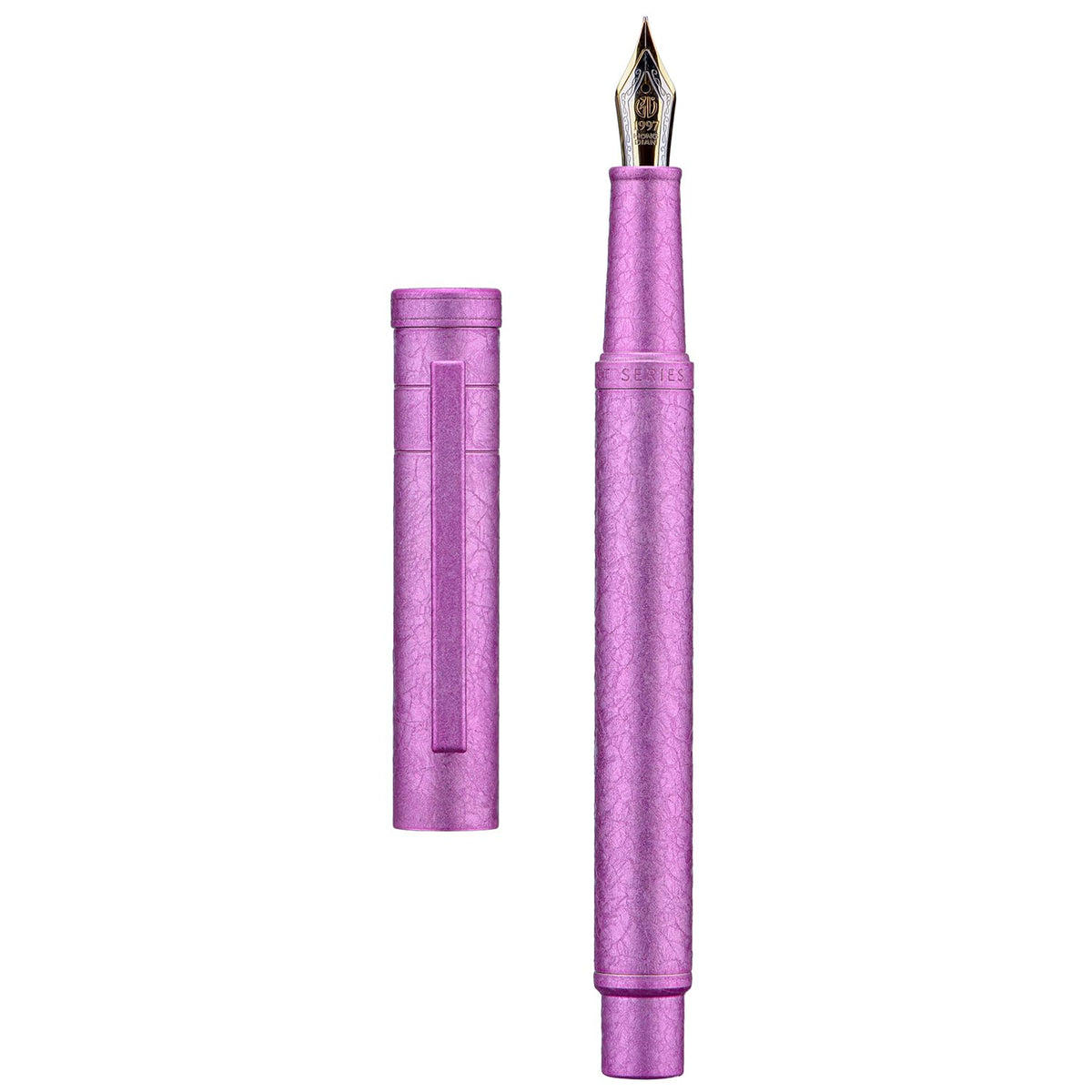 Hongdian 1851 Forest Fountain Pen Pink Ice Flowers, Fine Nib Classic Design with Converter and