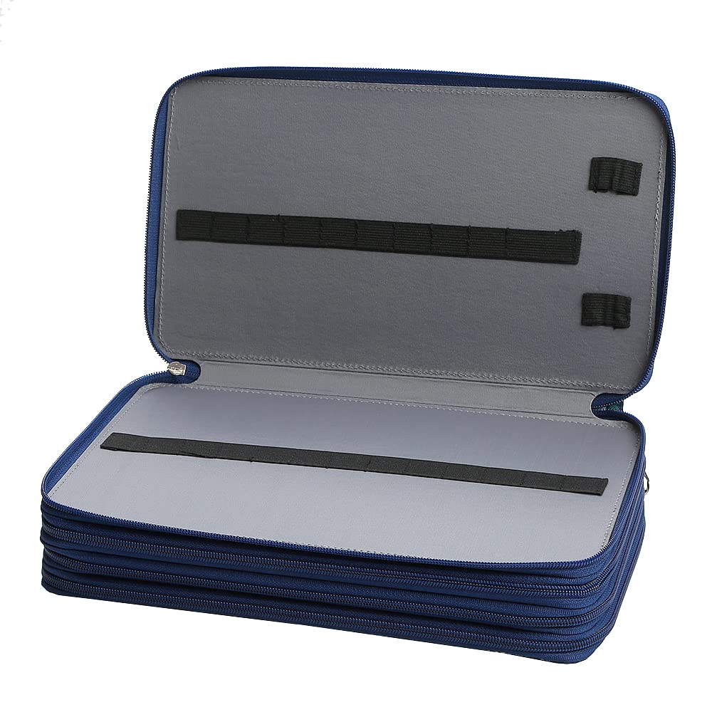 Lbxgap 300 Slots Pencil Case 4-Layer Zipped Holder w/Handle