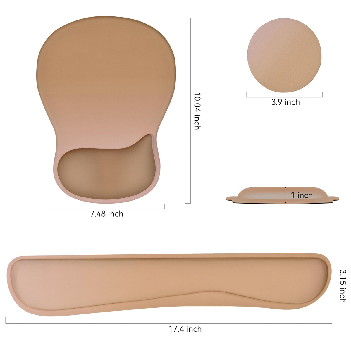 WINTOJO Wrist Rest Support for Mouse Pad Keyboard Set Circle Coaster Gaming Mouse Pad Ergonomic Gel