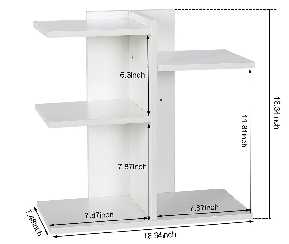PAG-Mass Desktop Bookshelf Freestanding Wooden Countertop Bookcase Accessories Organizer Display