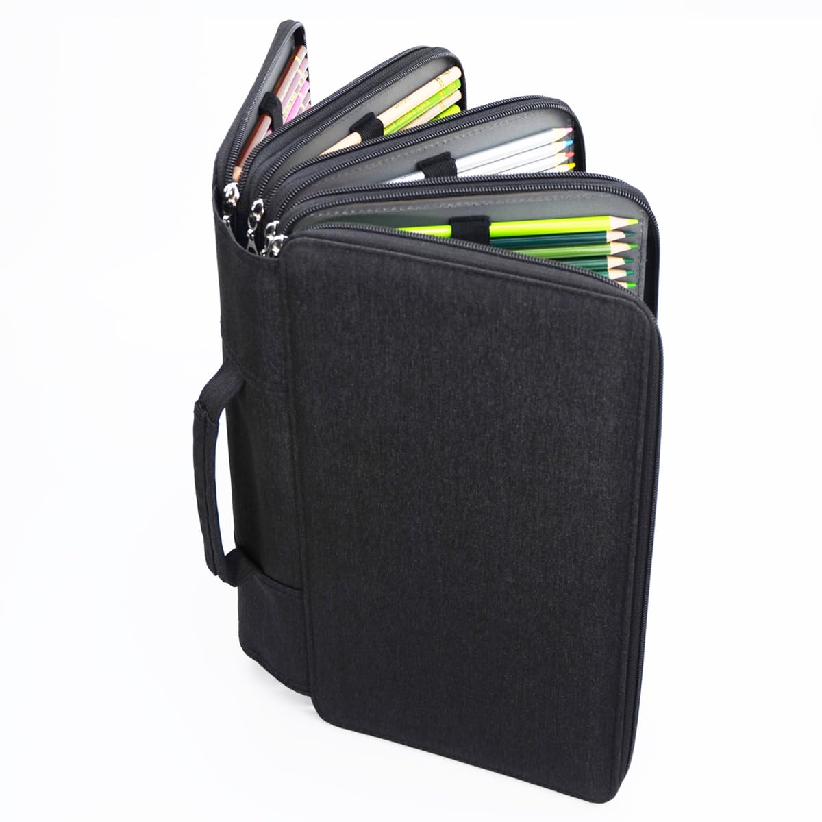 YOUNGCOL 300-Capacity Colored Pencil Case Pen Organizer(Black)