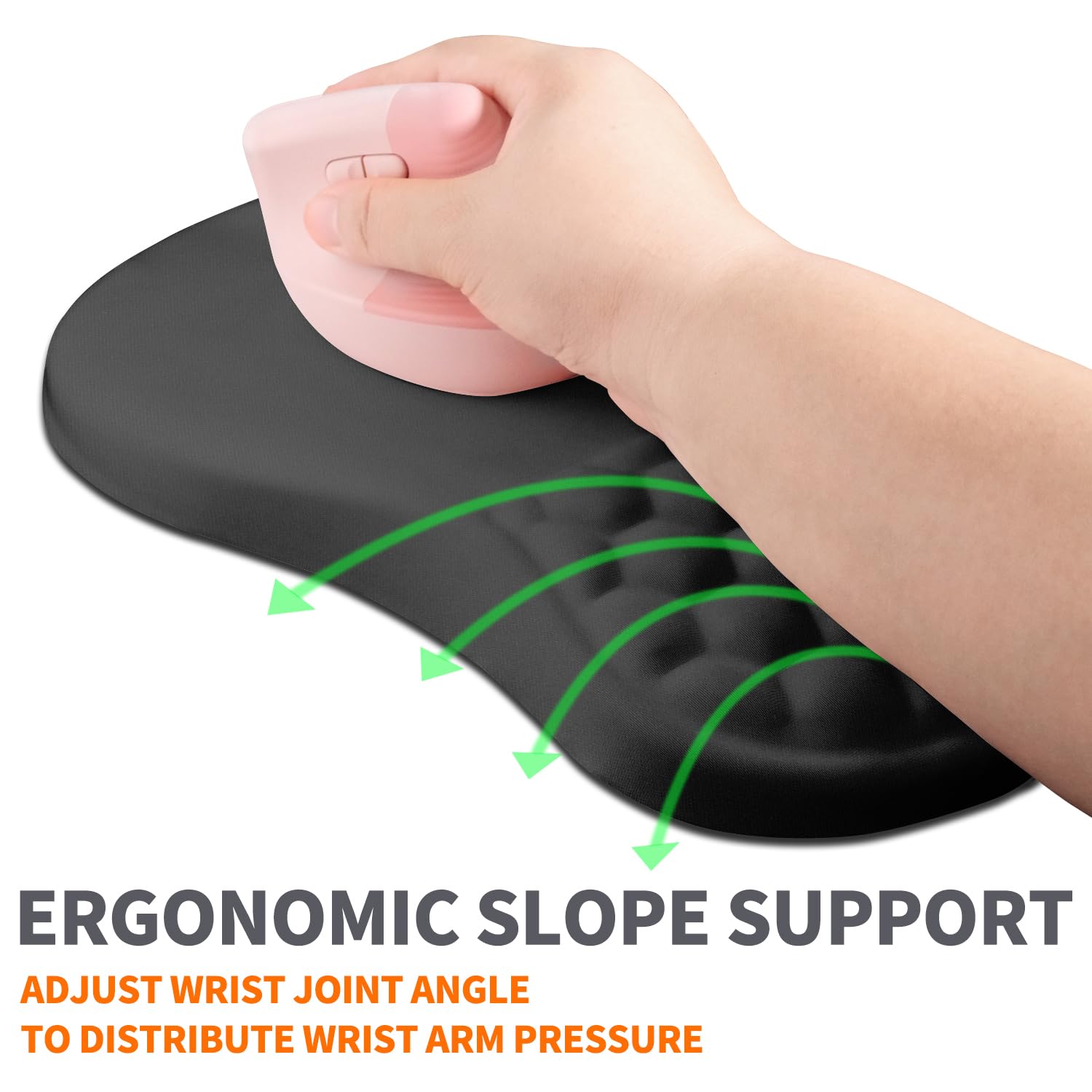 Armanza Ergonomic Joint Wrist Support Mouse Pad with Memory Foam Cushion Massage Bump, Carpal